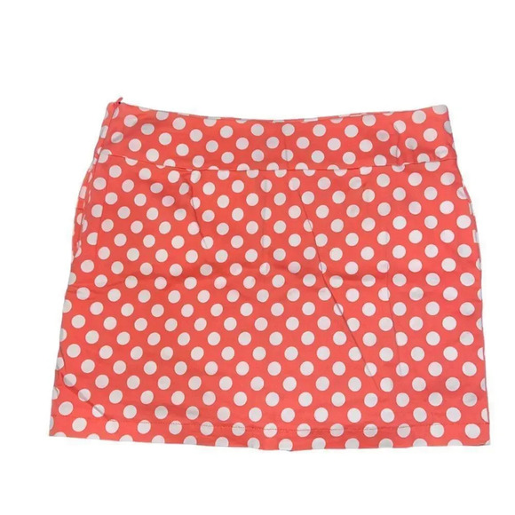 Larry Levine Coral Polka Dot Golf Skort Size 12 - Picture 4 of 4